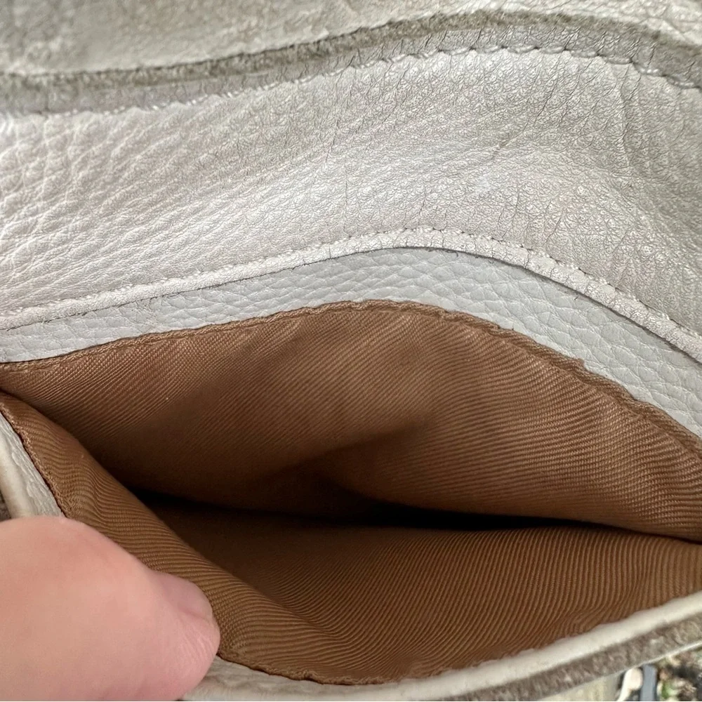 The Sak Silverlake Embossed Leather Crossbody Bag Stone Cream Floral Rivet Boho
